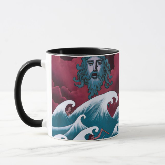 Crimson Neptune Oil Painting Mug (Left)
