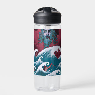 Crimson Neptune Oil Painting Water Bottle