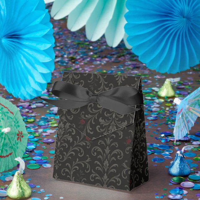 Crimson Nocturne Bloom Victorian  Favor Box (Party)