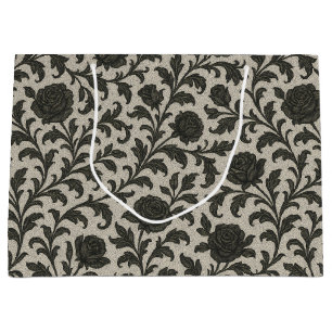 Crimson Nocturne Bloom Victorian  Large Gift Bag