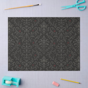 Crimson Nocturne Bloom Victorian  Tissue Paper