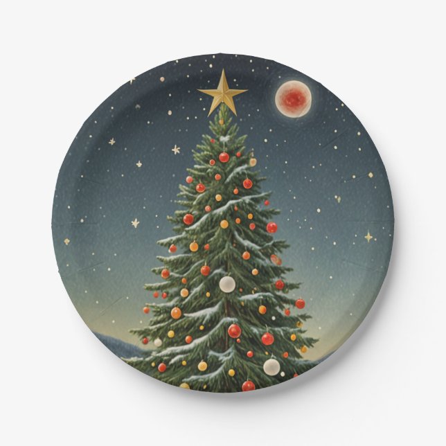 Crimson Noel Paper Plate (Front)