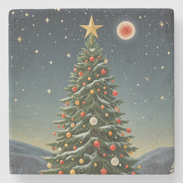 Crimson Noel Stone Coaster (Front)