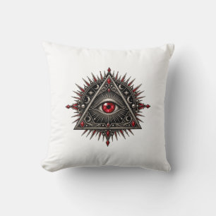 Crimson Obsidian Eye Throw Pillow