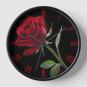 Crimson on Ebony: The Single Red Rose, Clock