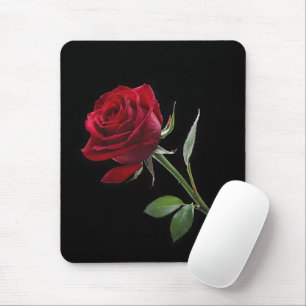 Crimson on Ebony: The Single Red Rose, Mouse Pad