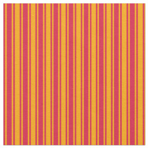 Crimson & Orange Pattern of Stripes Fabric