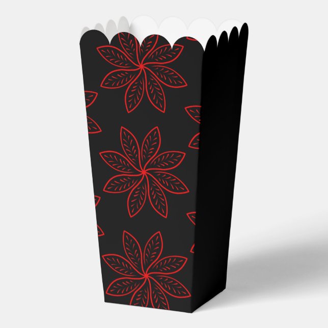 Crimson Pattern on Black  Favor Box (Back)