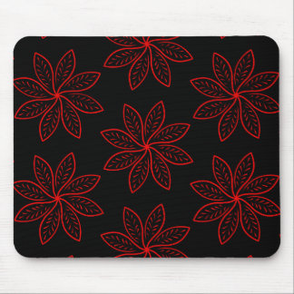 Crimson Pattern on Black  Mouse Pad