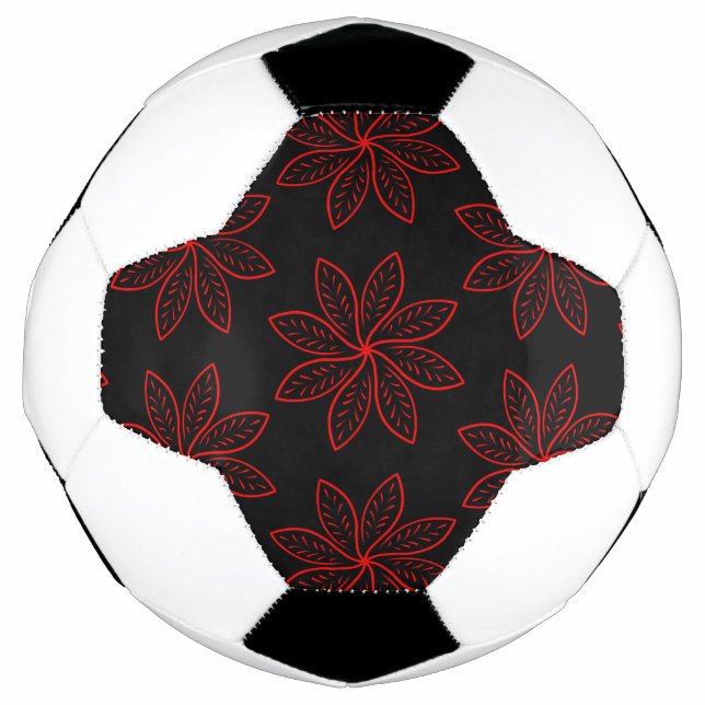 Crimson Pattern on Black  Soccer Ball (Front)