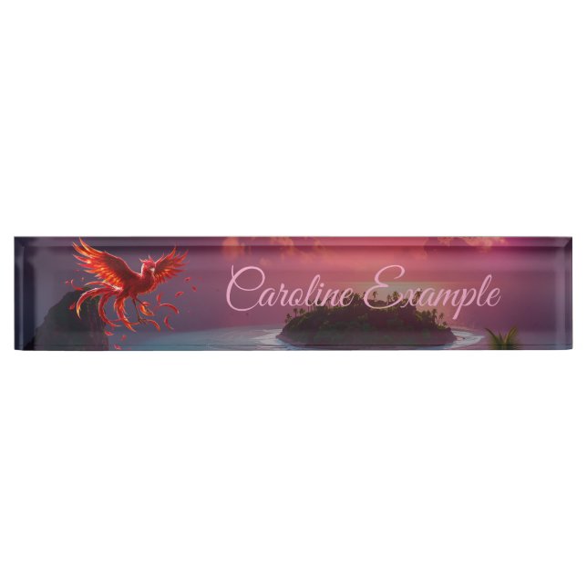 Crimson Phoenix of the Moonlit Tide.  Nameplate (Front)