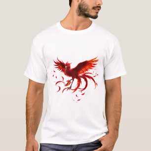 Crimson Phoenix of the Moonlit Tide. T-Shirt