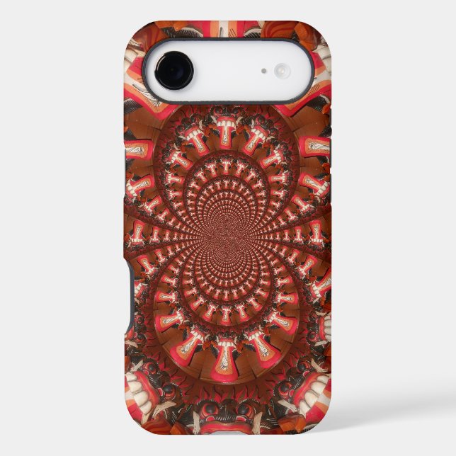 Crimson Pulse | Kaleidoscope Tongue Abstract Art   (Back)