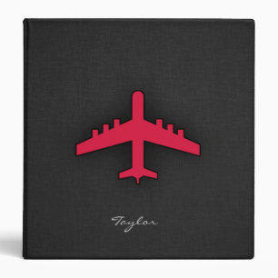 Crimson Red Airplane Binder