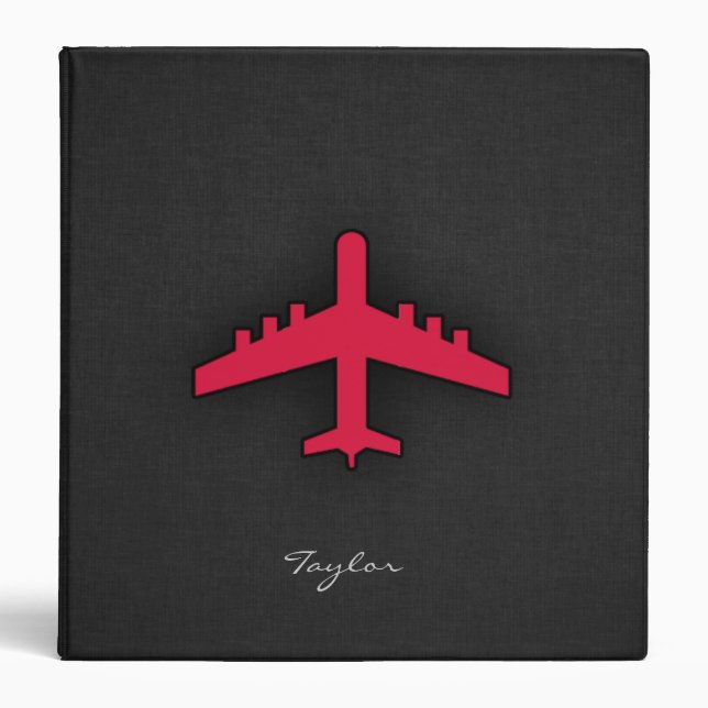 Crimson Red Airplane Binder (Front)