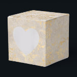 Crimson Red and Gold Vintage Damask Favour Box<br><div class="desc">Vintage distressed ivory damask favour box with accents of gold to complement the collection below.</div>
