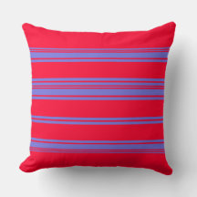Crimson Red and Purple Stripes Throw Pillow
