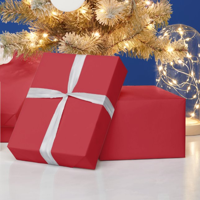 Crimson Red Background Colour: Elegant Plain Colou Wrapping Paper (Holidays)