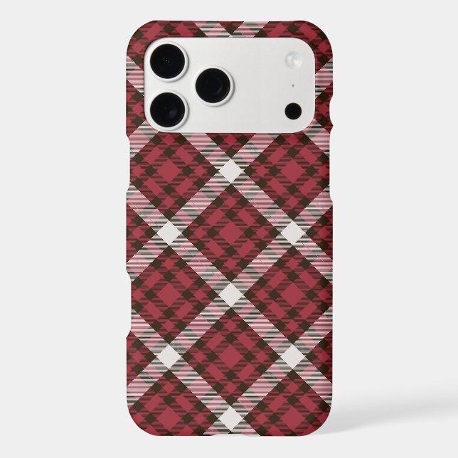 Crimson Red & Black Diagonal Plaid Pattern (Back)