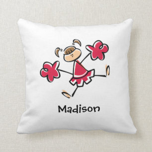 Crimson Red Cheerleader Throw Pillow