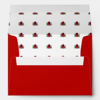 Crimson Red Christmas Motif Envelopes