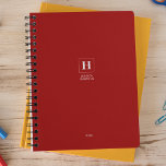 Crimson Red Classic Monogram Personal Weekly Planner<br><div class="desc">Simple personal stationery annual planner featuring a classic monogram in a square border. Annual planner (12 months) with open monthly overviews and weekly planning sheets. Contact for assistance in personalizing.</div>