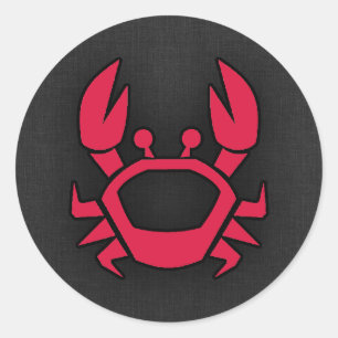 Crimson Red Crab Classic Round Sticker