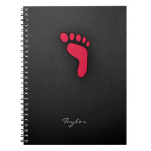 Crimson Red Footprint Notebook