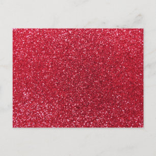 Crimson red glitter postcard