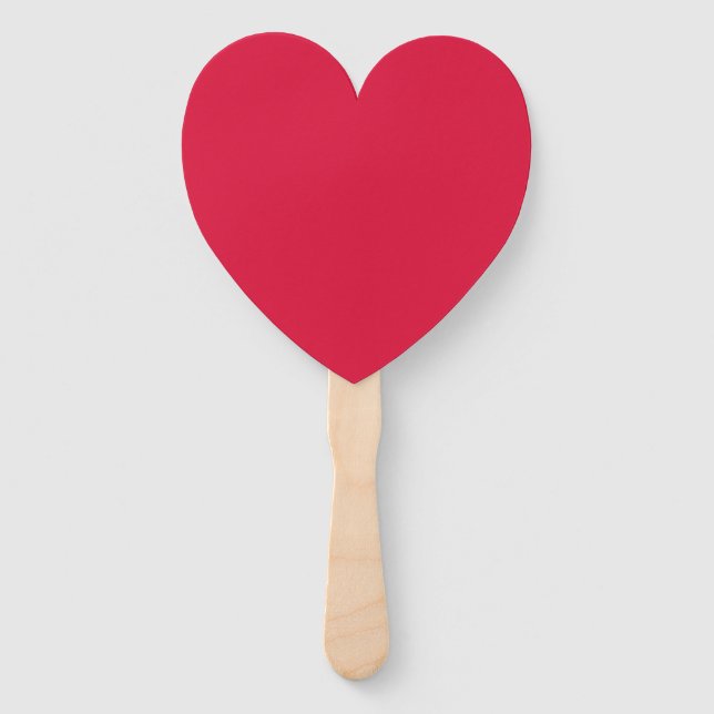 Crimson Red Heart Hand Fan – Customizable (Front)