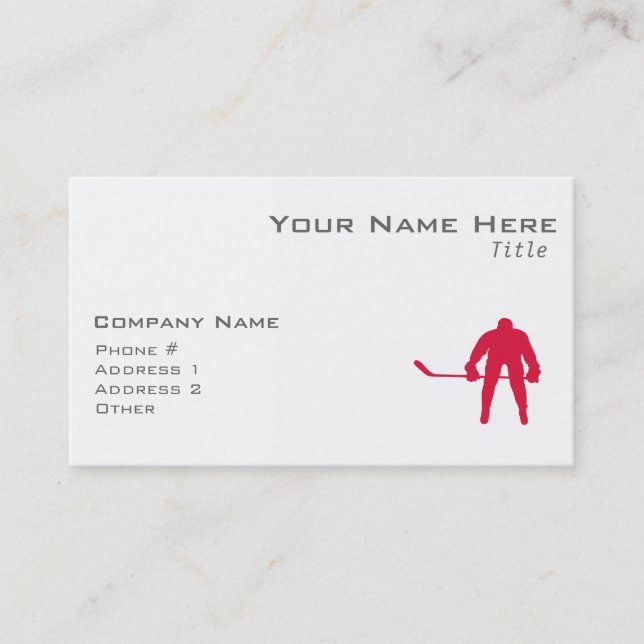 Crimson Red Hockey Business Card (Front)