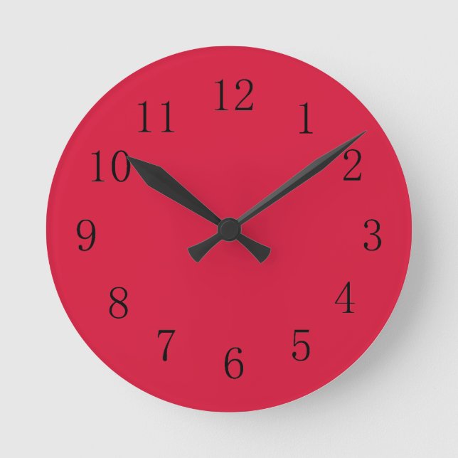 Crimson Red Kitchen Wall Clock (Front)