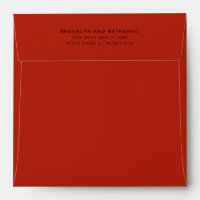 Crimson Red Minimalist Return Address