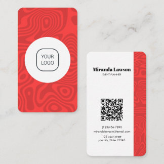Crimson Red Minimalist verticle Business Card