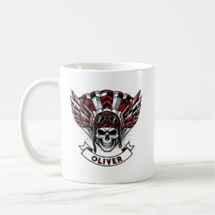 Crimson Red Paratrooper Wings & Skull  Coffee Mug