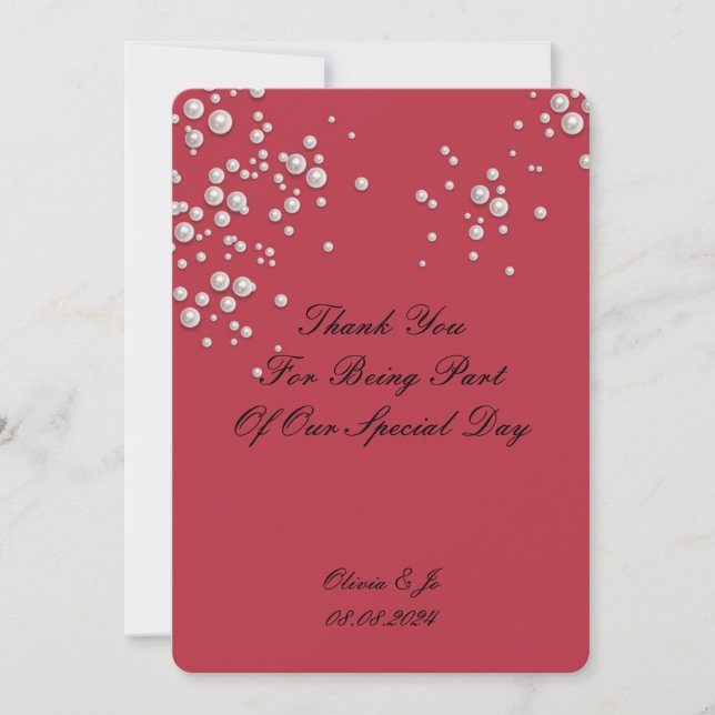 CRIMSON RED PEARL CARTE DE REMERCIEMENTS POUR MARI (Devant)