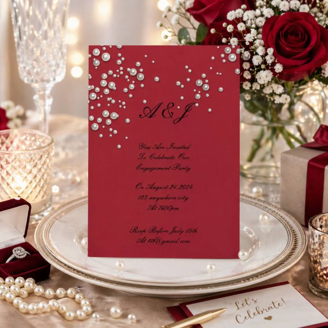 crimson red pearl invitation (Creator Uploaded)