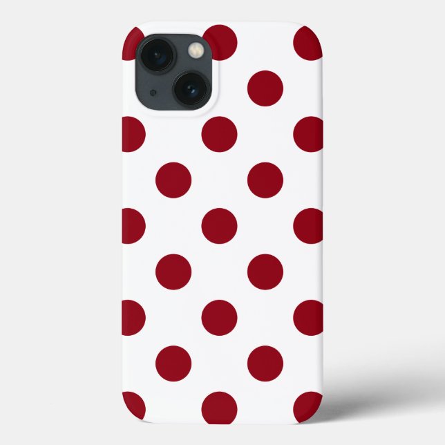 Crimson Red Polka Dots Circles Case-Mate iPhone Case (Back)