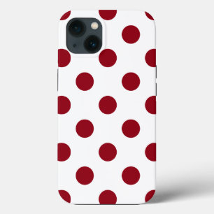 Crimson Red Polka Dots Circles iPhone 13 Case