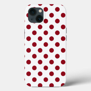 Crimson Red Polka Dots Circles iPhone 13 Case
