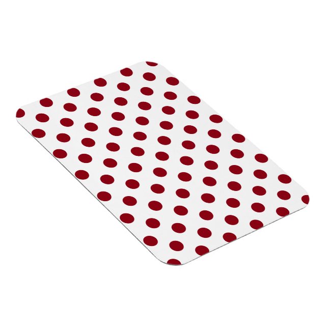 Crimson Red Polka Dots Circles Magnet (Right Side)