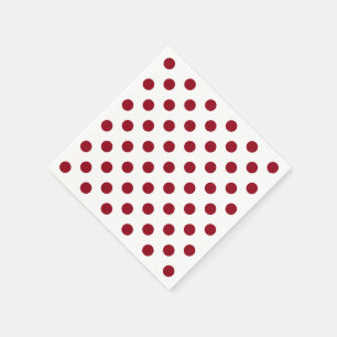 Crimson Red Polka Dots Circles Napkin