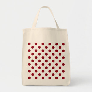 Crimson Red Polka Dots Circles Tote Bag