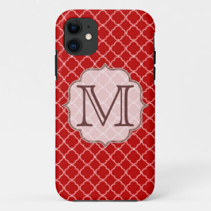 Crimson Red Quarterfoil Monogram IPHONE 5 Case