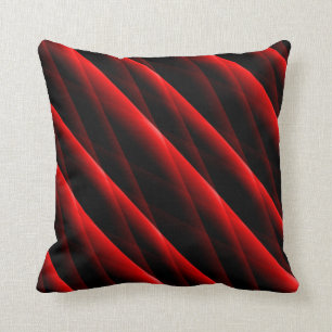 Crimson Red Quilted Stripes Modern Square Pillow
