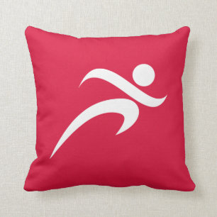 Crimson Red Running Throw Pillow