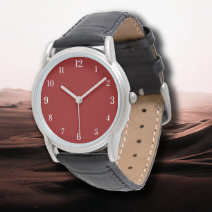 Crimson Red Solid Colour   Classic   Elegant Watch