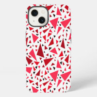 crimson red triangles on white retro background