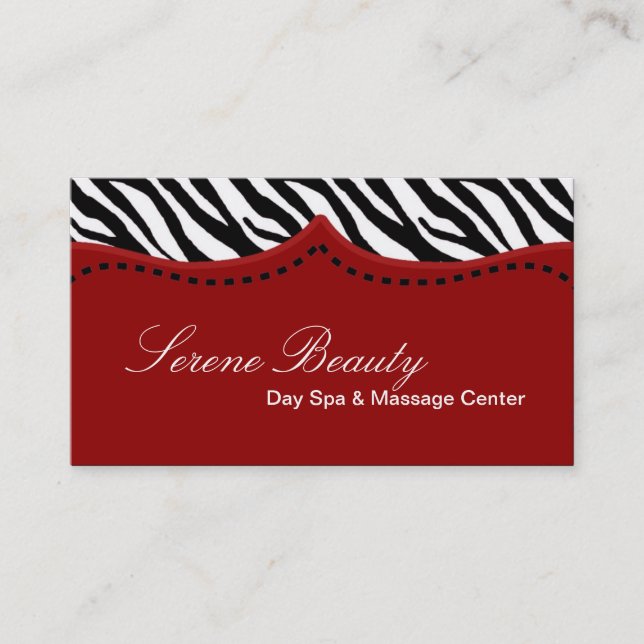 Crimson Red Zebra Imprimer Carte de visite animal (Devant)