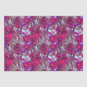 Crimson Rosella and Wildflower Pattern Tissue Paper
